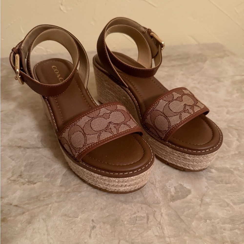 Coach Brown Platform Sandals